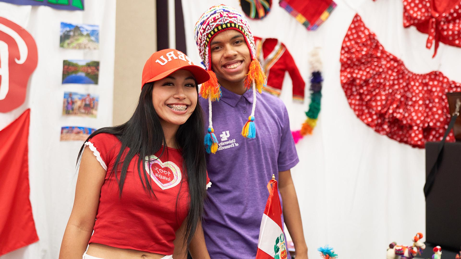 Students at the International Bazaar